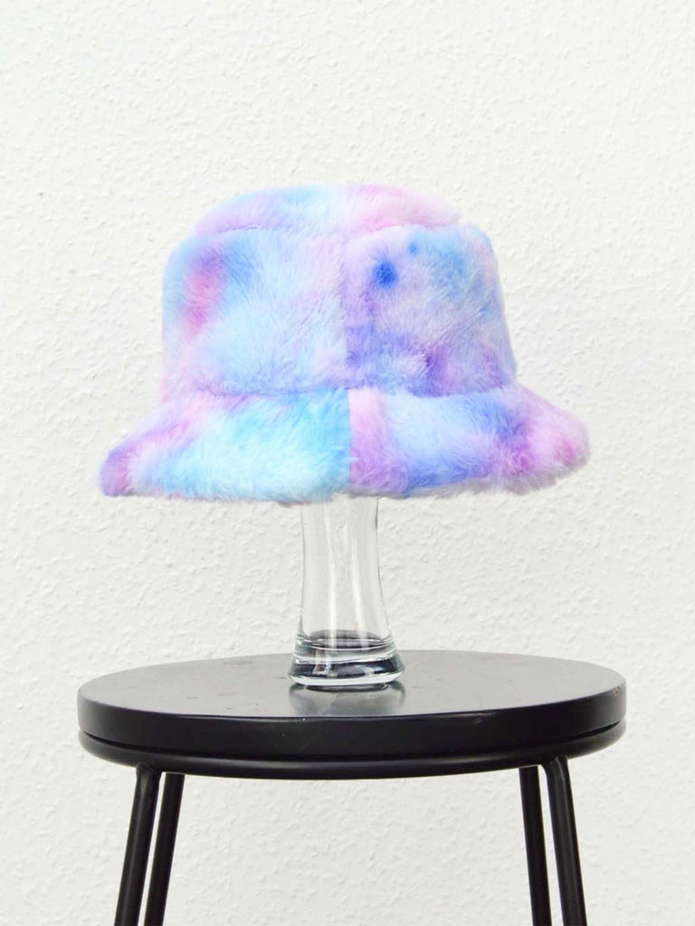 Fluffy Blue & Purple Bucket Hat