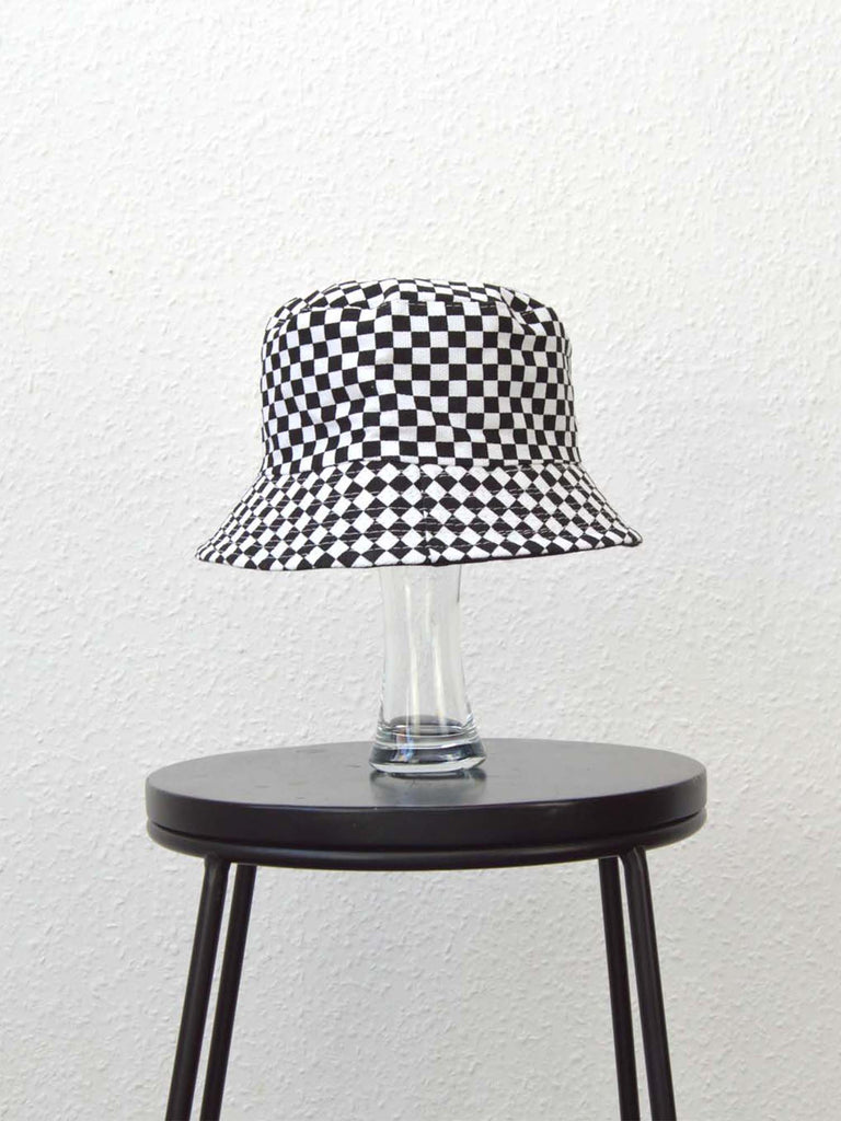 Black & White Checkered Bucket Hat