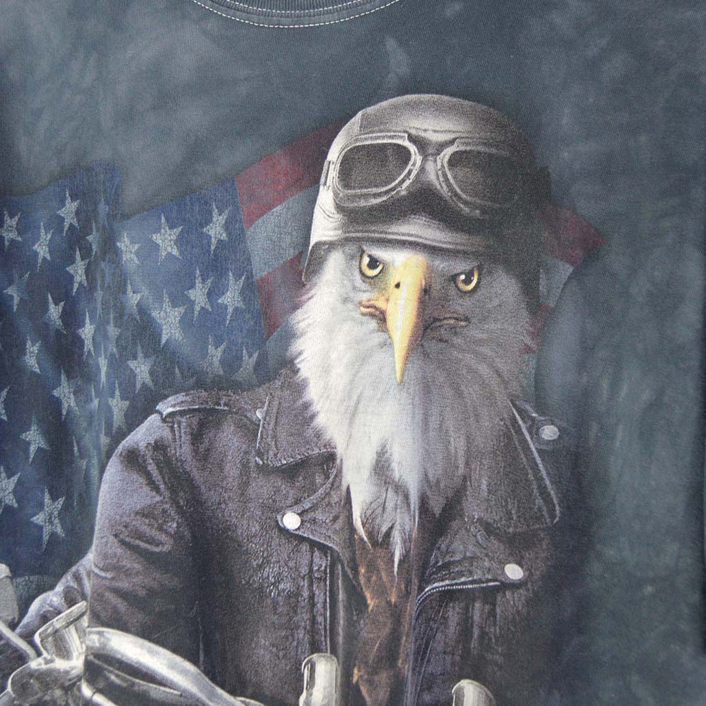 Vintage Bald Eagle Biker T-Shirt (L)