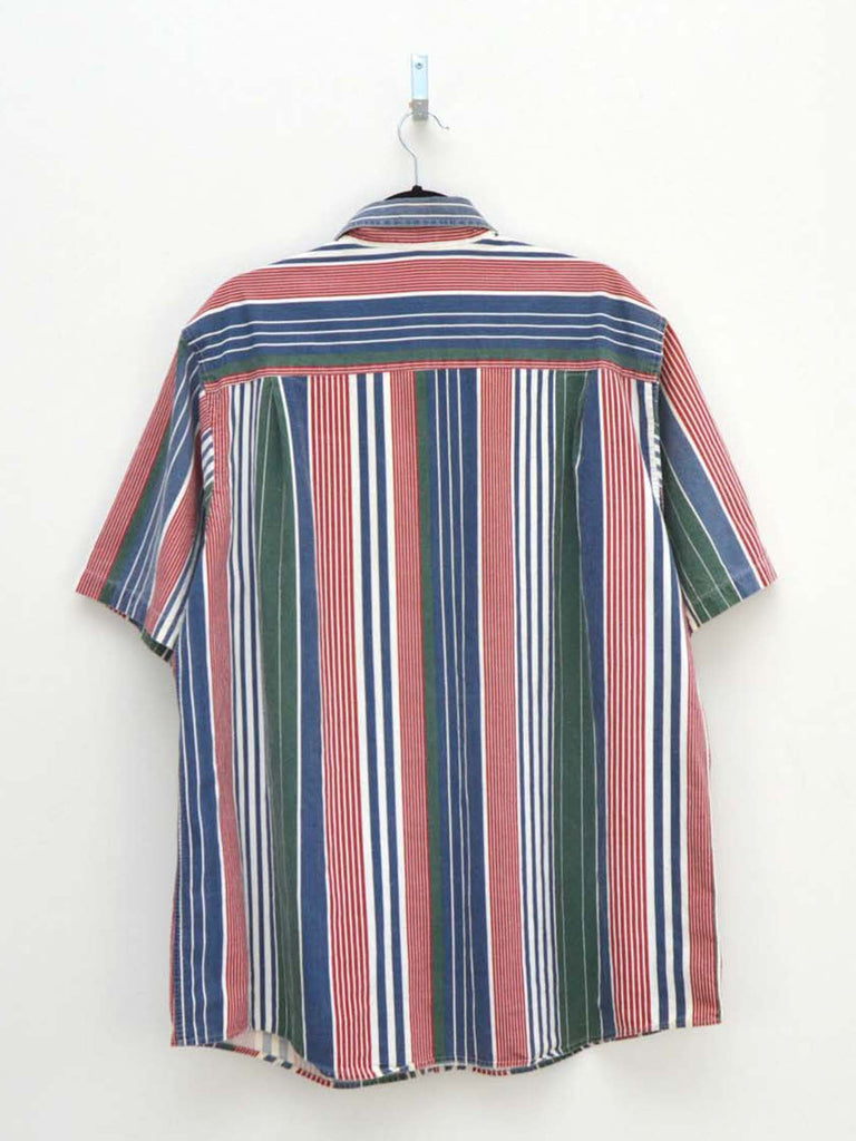 Vintage Blue & Red Striped Shirt (L)