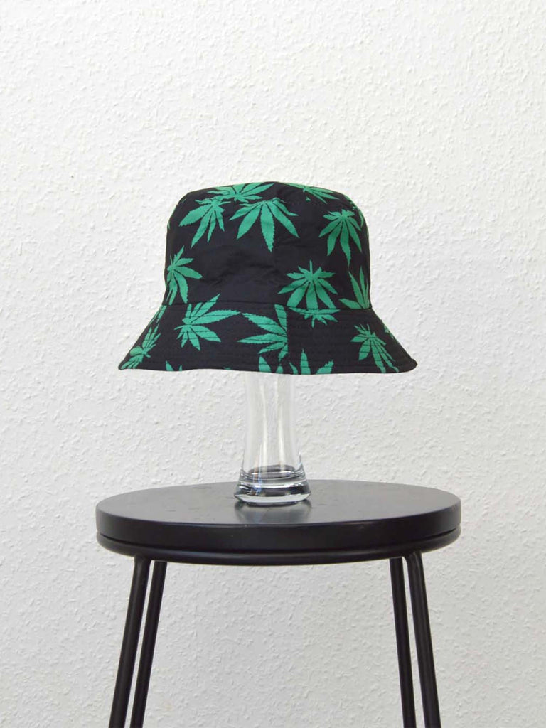 Green Weed Leaf Bucket Hat
