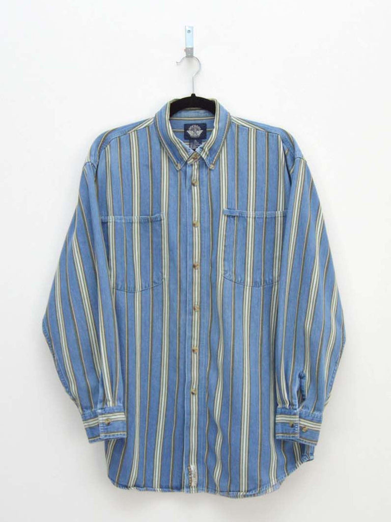 Vintage Blue Striped Shirt (M)