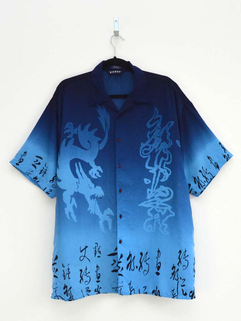 Vintage Blue Dragon Hip-Hop Shirt (L)