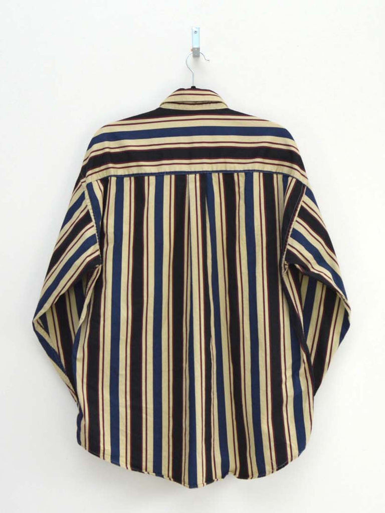 Vintage Brown & Navy Striped Shirt (L)