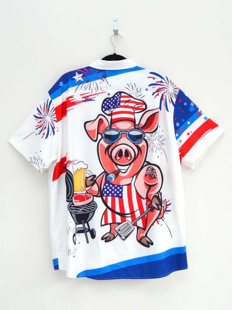 Vintage BBQ Pig Hip-Hop Shirt (XL)