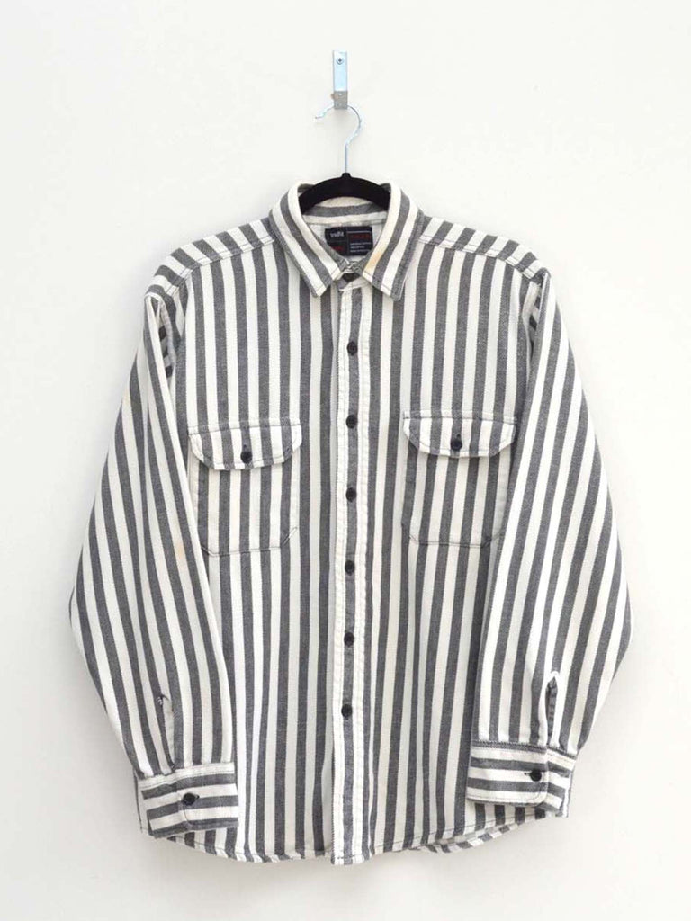 Vintage Grey & Cream Striped Shirt (L)