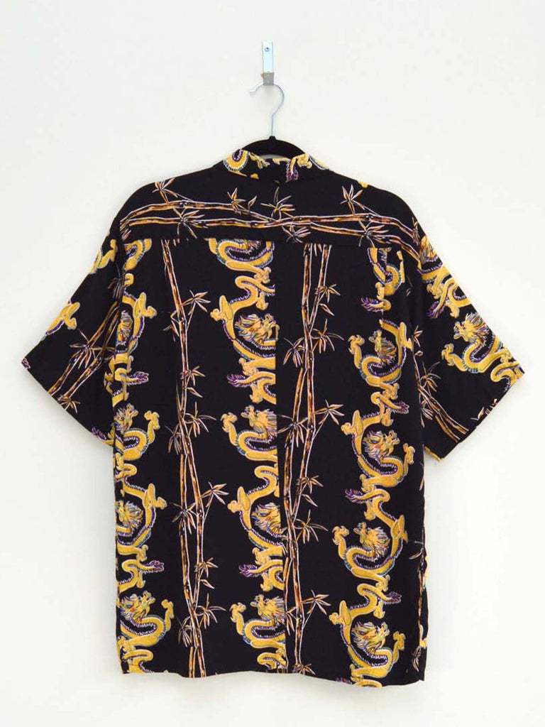 Vintage Gold Dragon Black Hip-Hop Shirt (L)