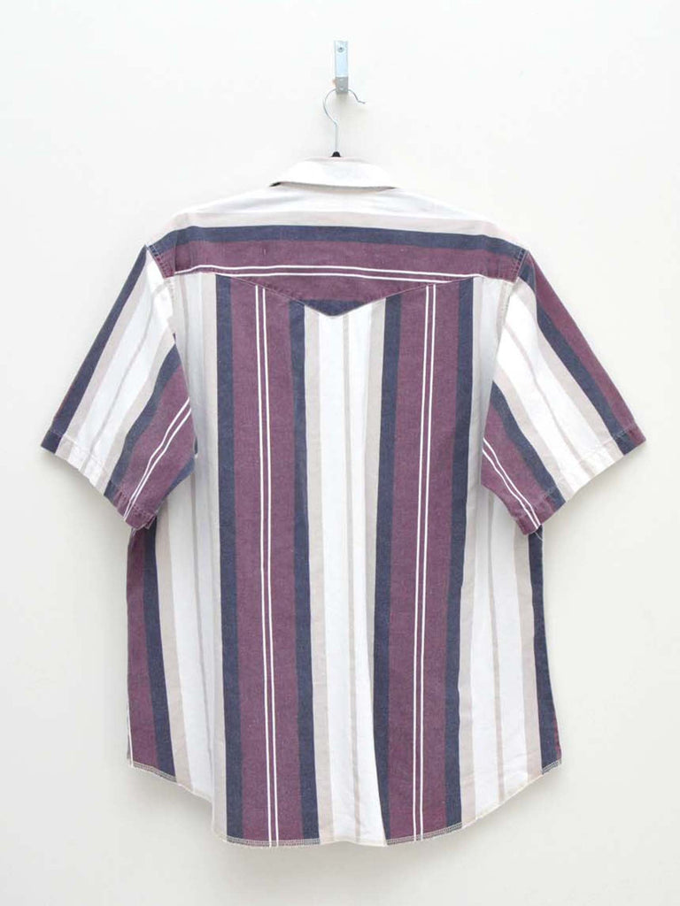 Vintage Purple & Cream Striped Shirt (L)