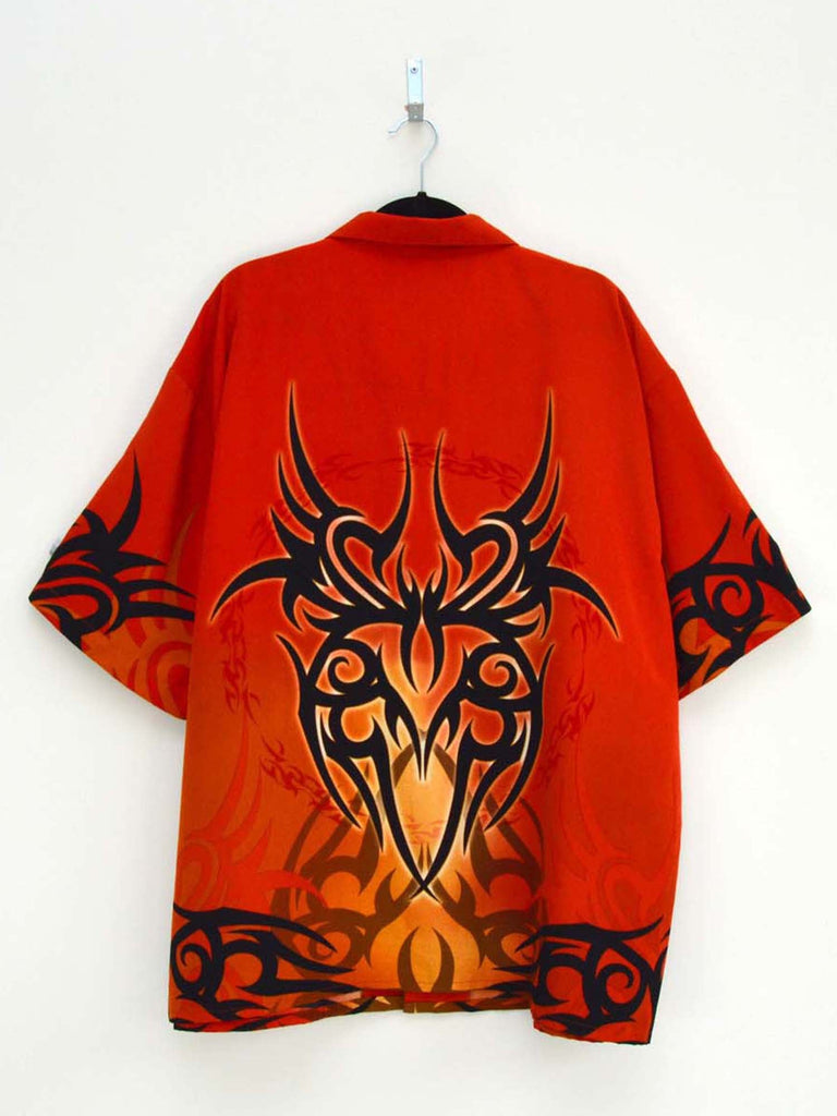Vintage Black Tribal Sunset Hip-Hop Shirt (XXL)