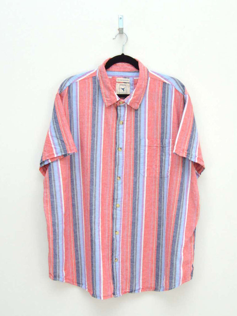 Vintage Pink & Blue Striped Shirt (XL)