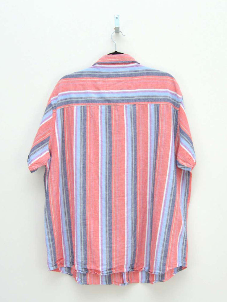 Vintage Pink & Blue Striped Shirt (XL)