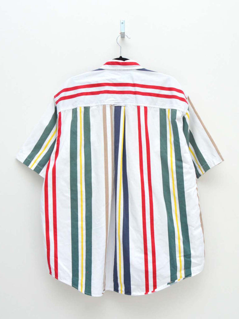 Vintage White & Red Striped Shirt (XXL)