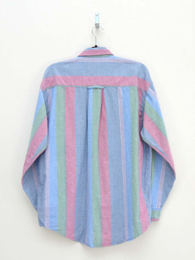 Vintage Blue & Pink Striped Shirt (L)