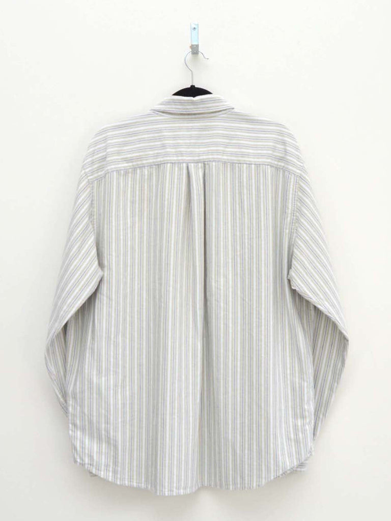 Vintage Khaki & Grey Striped Shirt (L)