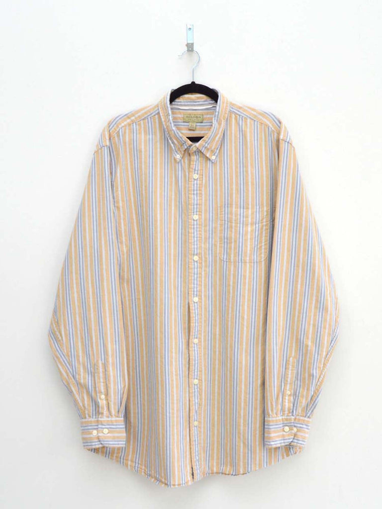 Vintage Beige & Grey Striped Shirt (XXL)